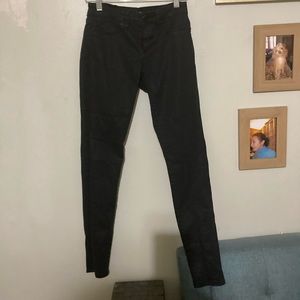 Bebe Black Sheen Skinny Jeans Sz 27